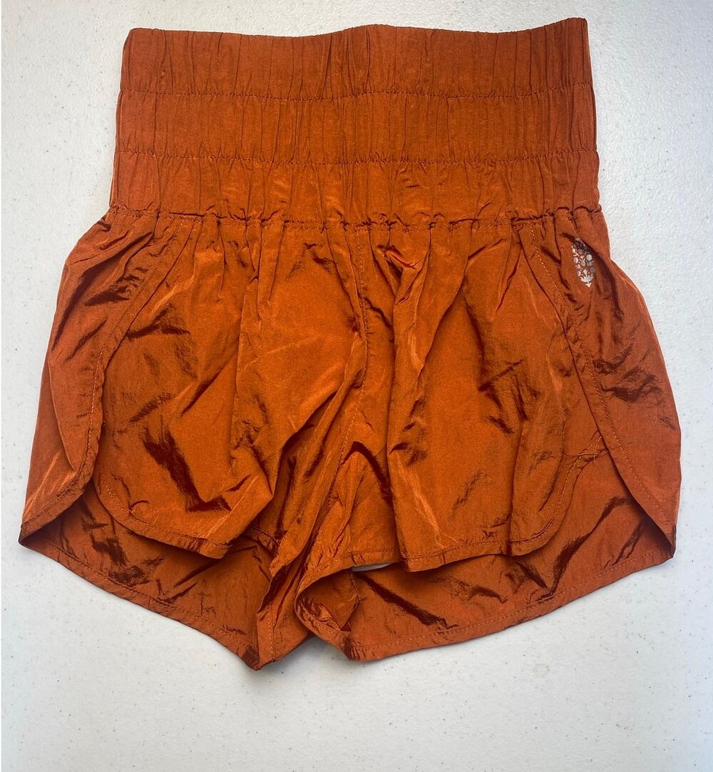 Free People Movement Orange The Way Home Smocked Shorts Women's Size X-Small